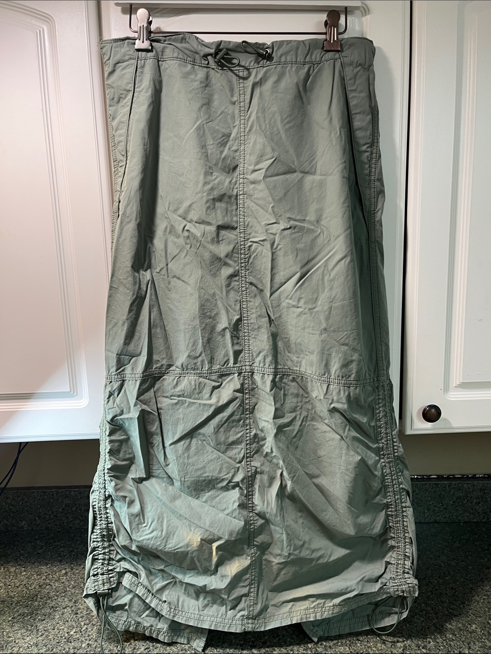 BDG Light Sage Green Drawstring Maxi Skirt